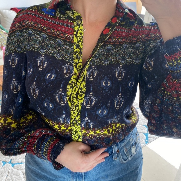 Alice + Olivia WILLA BLOUSON SLEEVE TOP - Picture 6 of 7